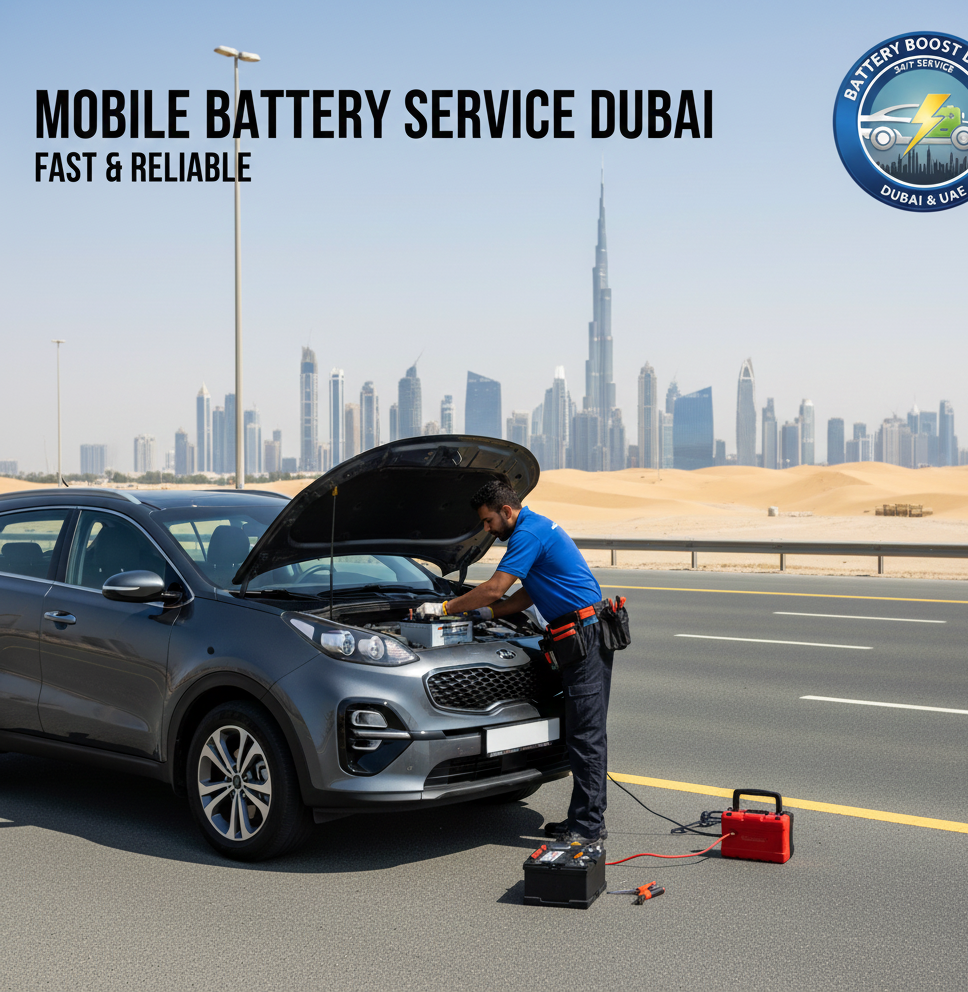 Best Batteries for Kia Sportage, A modern kiya Sportage parked on a dubai reside During Sunny weather