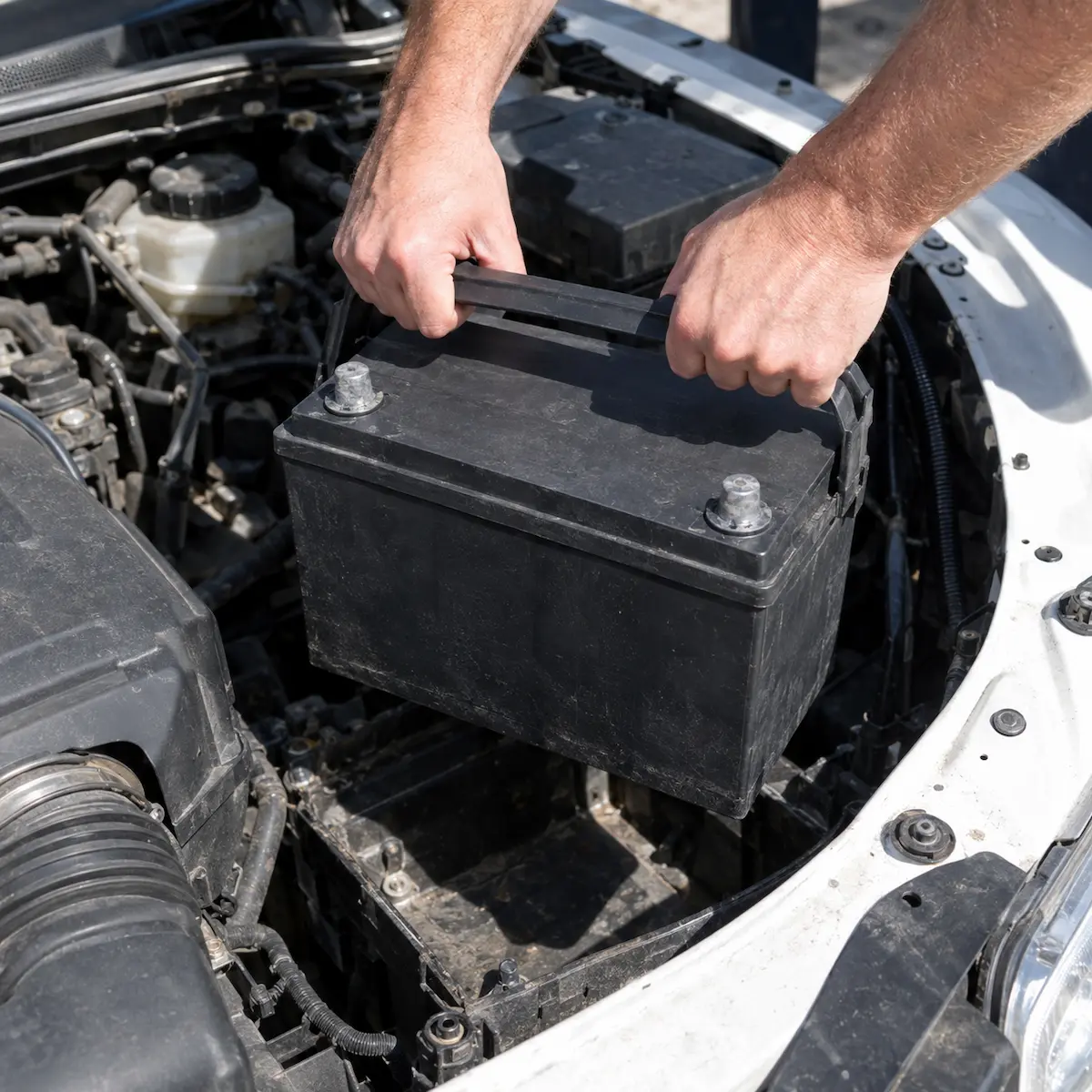 battery boost dubai technician working