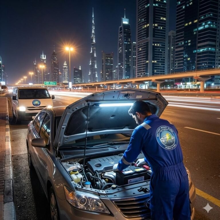 24 hour car battery replacement service in Dubai