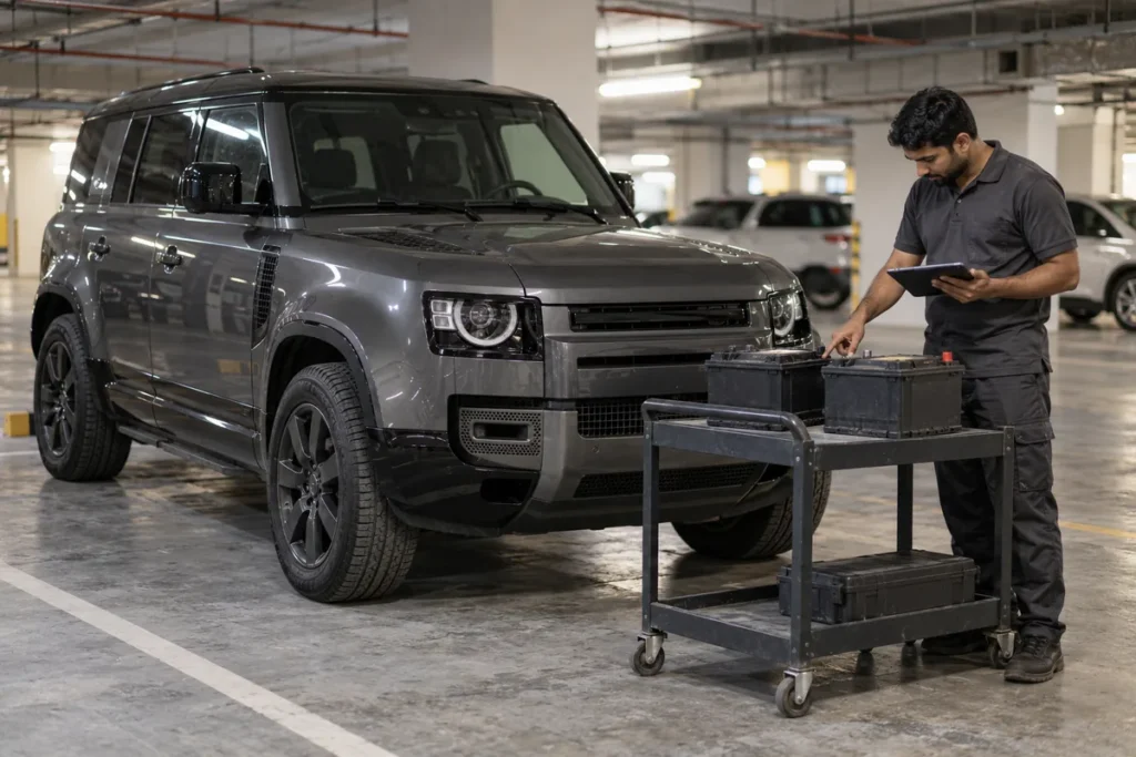 Land Rover Defender Battery Replacement in Dubai